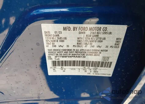 2023 Ford Maverick Lariat z USA, uszkodzony, nr VIN 3FTTW8F94PRA66139